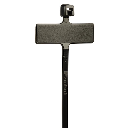 Panduit Marker Cable Tie, 8 in L, 2 in Max Bundle Dia., Black, Nylon 6/6, 18 lb Strength, 1000 PK PLM2M-M0